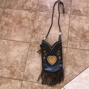 Western Style Purse with a Blingy heart